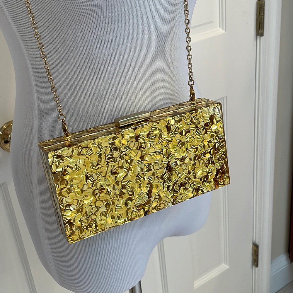 GLITTERY GOLD EVENING BAG CLUTCH